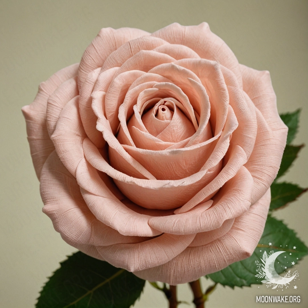 A beautiful rose made of textile, displaying intricate details and textures.