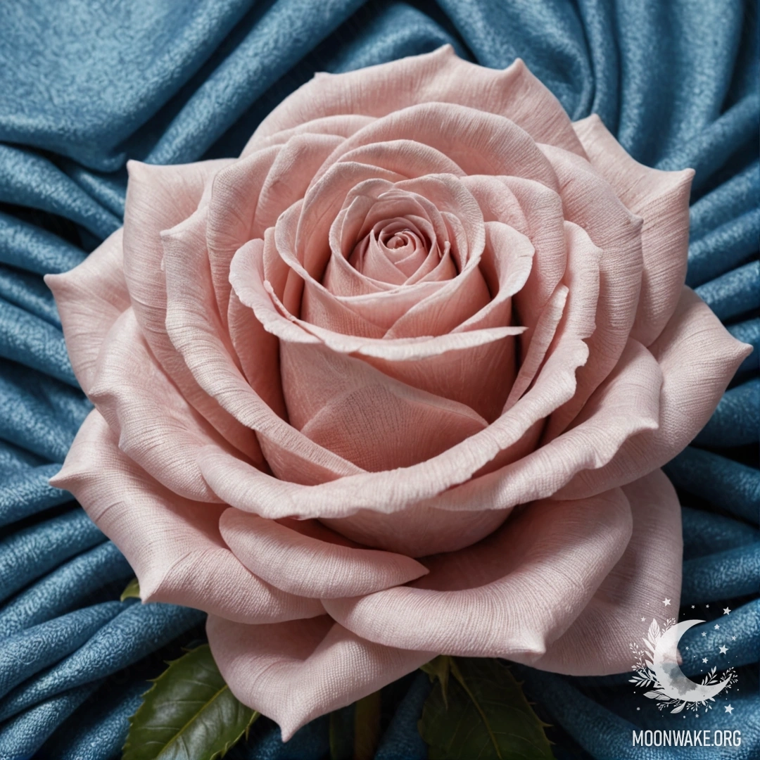 A delicate rose crafted from soft textile materials.