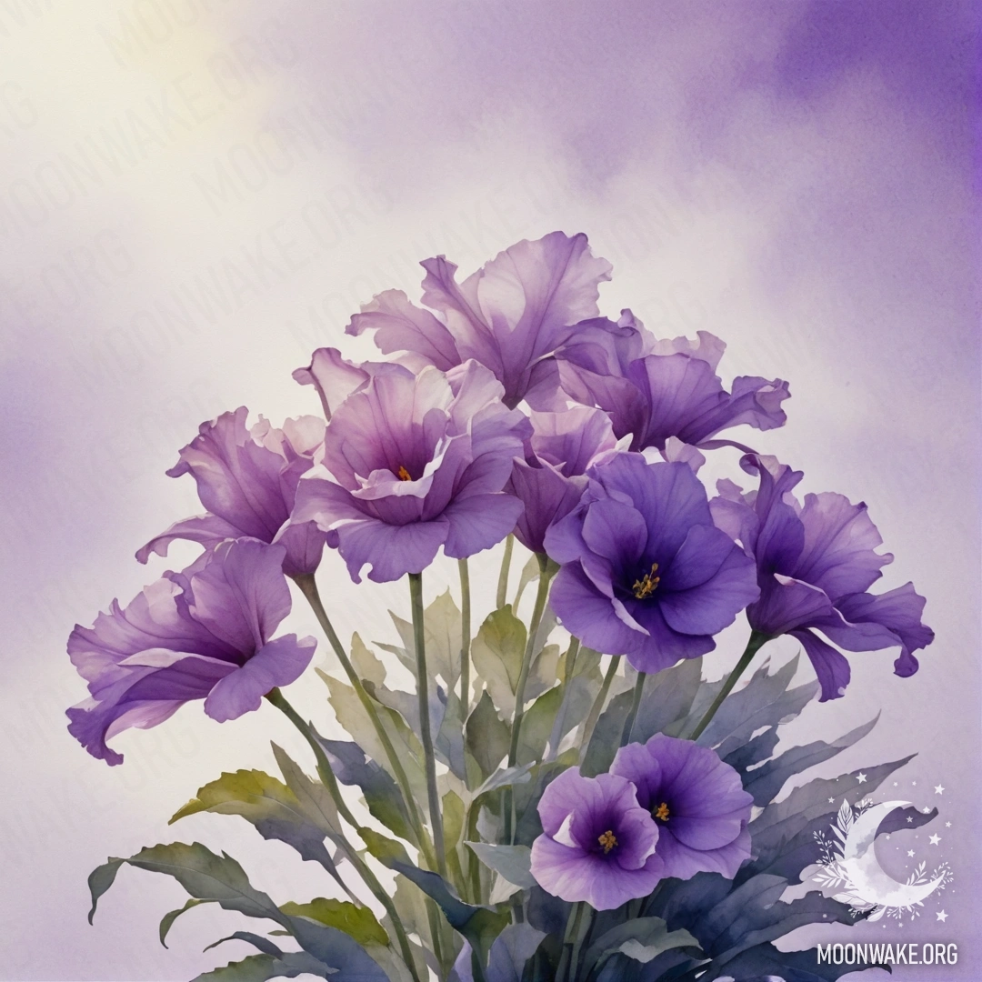 Violet Fog and Sunny Rays Bouquet A delicate bouquet of sea wave color in a violet fog illuminated by sunny rays.